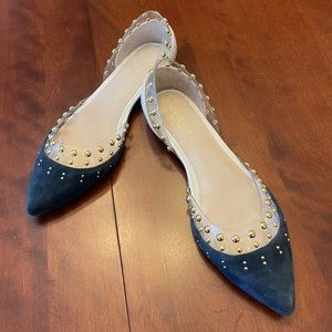 Cecelia Navy Suede and White Leather Shoes